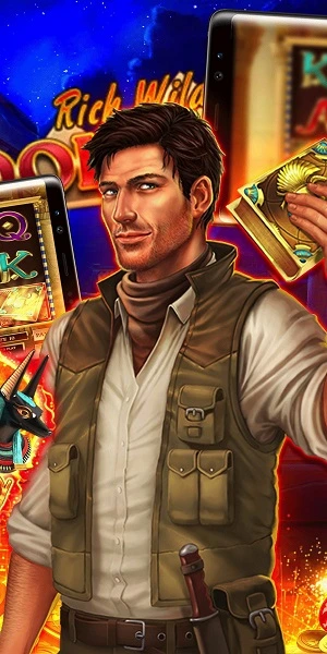 Book of Dead slot running on mobile phone showing Rich Wilde, Egyptian symbols, expanding wilds, and mobile-optimized controls for Kenyan players